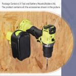 12 Pack Battery Holder Set for Ryobi 18V Tool – Wall Mount Storage Organizer for Cordless Power Tools and Batteries, Includes 6 Tool Hangers + 6 Battery Brackets & Screws, Easy Installation for Garage