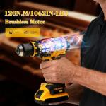 VOYSILI Cordless Brushless Hammer Drill, Compatible with DeWalt 20V MAX Battery (No Battery), 1/2" Power Hammer Drills | Heavy-Duty 3-Mode Hammer Drill for Concrete, Metalworking & Home