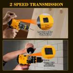 VOYSILI Cordless Brushless Hammer Drill, Compatible with DeWalt 20V MAX Battery (No Battery), 1/2" Power Hammer Drills | Heavy-Duty 3-Mode Hammer Drill for Concrete, Metalworking & Home