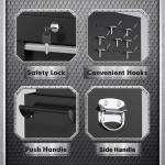 INTERGREAT 8-Drawers Rolling Tool Chest, Assembled Tool Chest with Wheels, Detachable Top Tool Box, Tool Cabinet for Repair Room,Warehouse, Rolling Tool Box with Hooks,Tray Divider,Liners(Black)