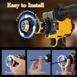 VOYSILI Cordless Brushless Hammer Drill, Compatible with DeWalt 20V MAX Battery (No Battery), 1/2" Power Hammer Drills | Heavy-Duty 3-Mode Hammer Drill for Concrete, Metalworking & Home