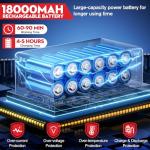 Pircaath Cordless Pressure Washer Gun, Battery Power Washer, 500PSI High Pressure Cordless Power Washer, Portable Pressure Washer with 6-in-1 Nozzle, Handheld Power Washer for Car, Garden-Red