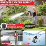 Pircaath Cordless Pressure Washer Gun, Battery Power Washer, 500PSI High Pressure Cordless Power Washer, Portable Pressure Washer with 6-in-1 Nozzle, Handheld Power Washer for Car, Garden-Red