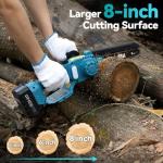 Seesii 2 in 1 Cordless 8 inch Pole Saw & Mini Chainsaw with 2 Battery, Power Electric Polesaw for Tree Trimming, Chain Saw with Extension Pole, Limb Branch Cutter Pruner PS800