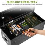 AUTOSAVER88 39 Inch Truck Bed Tool Box, Heavy Duty Aluminum Diamond Plate Tool Box Chest, Waterproof Chest Storage Box with Sliding Shelf and Lock for Trucks, Trailers, RVs, Warehouses