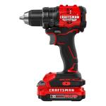 CRAFTSMAN V20 BRUSHLESS RP Compact Drill/Driver, Variable Speeed Trigger, Built In LED, Includes Battery and Charger (CMCD714D1)