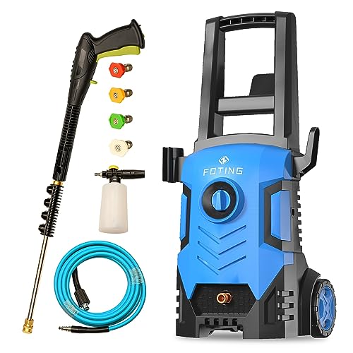 1800W Electric Pressure Washer with Foam Cannon & Nozzles