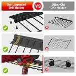 Power Tool Organizer Wall Mount with Charging Station, Garage 4 Drill Storage Shelf with Cordless Tool Holder, Heavy Duty Rack with 8 Outlet Power Strips and Hooks, Gift for Men, Husband (4 Layer)