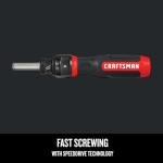 CRAFTSMAN Ratcheting Screwdriver, SpeedDrive, 2” Double Ended Bits Included, Handle Holds Up To 6 Bits (CMHT68129)