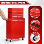 Clickoods 5-Drawer Rolling Tool Chest – 2-in-1 Lockable Tool Box with Wheels, Sliding Drawers & Detachable Top – Garage & Workshop Storage Cabinet, Red