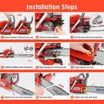 62CC Gas Chainsaw, 20 Inch Power Chain Saw, 2-Cycle Handed Petrol Chainsaws Gasoline Chainsaws Garden Tool for Cutting Trees, Wood, Outdoor Home Garden and Farm Use