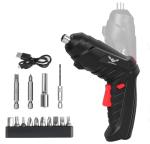 JENABOM 16 in 1 Electric Screwdriver Cordless Rechargeable Small Power Drill Set 3.6V Li-ion 3.5Nm Max Torque Electric Rotatable with LED Light Screwdriver for Home Office DIY Tools (Black)
