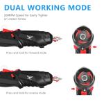 JENABOM 16 in 1 Electric Screwdriver Cordless Rechargeable Small Power Drill Set 3.6V Li-ion 3.5Nm Max Torque Electric Rotatable with LED Light Screwdriver for Home Office DIY Tools (Black)