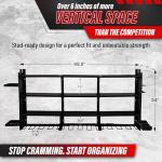 Large Power Tool Organizer Wall Mount, With Attachable Shelves - Garage Storage System, Heavy Duty 4-Tier Rack Holds 12 Drills – Screw Holder Accessories, Utility Shelf for Workshop Organization