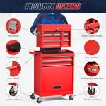 LegacyAmerhome 5-Drawer Rolling Tool Chest with Wheels, 2 in 1 Lockable Tool Box with Drawers, Detachable Top Cabinet & Storage Cart, Steel Tool Cart with Liner & Hooks for Workshop, Warehouse