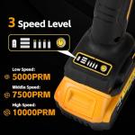 Cordless Angle Grinder Compatible with Dewalt 20V Max Battery(NO Battery) (NO Wheels) Brushless 4-1/2" Angle Grinder for Cutting, Griding, Polishing(10000RPM)