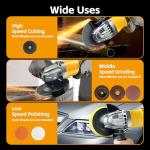 Cordless Angle Grinder Compatible with Dewalt 20V Max Battery(NO Battery) (NO Wheels) Brushless 4-1/2" Angle Grinder for Cutting, Griding, Polishing(10000RPM)