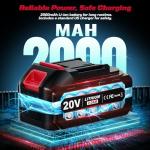 20V Cordless Drill Set,Electric Power Drill Cordless,Power Drill Drivers,Electric Screwdriver - 2.0Ah Batteries, 30Nm，21+1 Torque,2 Speed,34pcs Acessories,Built-in LED,Kit for Home,Red