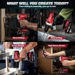 20V Cordless Drill Set,Electric Power Drill Cordless,Power Drill Drivers,Electric Screwdriver - 2.0Ah Batteries, 30Nm，21+1 Torque,2 Speed,34pcs Acessories,Built-in LED,Kit for Home,Red