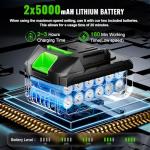 TOLOOC Leaf Blower Cordless,1200W Brushless Electric Blower with 2 X 5.0Ah Battery, 6 Speed Levels,Lightweight Battery Leaf Blower for Lawn Care, Garden, Yard, Best Gifts for Men, Father, Dad, 2025