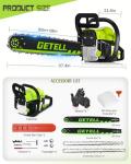 Getell 58cc Gas Chainsaw 20 Inch & 18 Inch Bar – 3.6 HP Gas Powered Chainsaw with Easy-Start, Pro Anti-Vibration for Farm, Ranch, and Ranch & Heavy-Duty Work (G338 PRO)