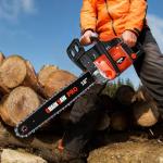 62CC Gas Chainsaw, Professional Chainsaw with 2-Stroke Engine, 18inch & 22inch Chain Saw Bar, Ergonomic Non-Slip Handle & Dual Fuel Tanks for Tree Wood Cutting