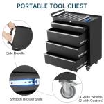 Loumernhant 4-Drawer Rolling Tool Chest, Heavy Duty Tool Storage Cabinet with Drawers & Locking Mechanism & Wheels, Multifunctional Utility Tool Storage Chest Organizer for Warehouse, Repair Shop.