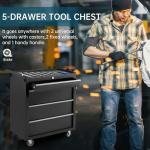 Loumernhant 4-Drawer Rolling Tool Chest, Heavy Duty Tool Storage Cabinet with Drawers & Locking Mechanism & Wheels, Multifunctional Utility Tool Storage Chest Organizer for Warehouse, Repair Shop.