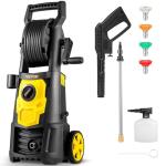 VEVOR Electric Pressure Washer, 2000 PSI, Max 1.65 GPM Power Washer w/ 30 ft Hose & Reel, 5 Quick Connect Nozzles, Foam Cannon, Portable to Clean Patios, Cars, Fences, Driveways, ETL Listed