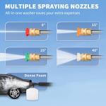 VEVOR Electric Pressure Washer, 2000 PSI, Max 1.65 GPM Power Washer w/ 30 ft Hose & Reel, 5 Quick Connect Nozzles, Foam Cannon, Portable to Clean Patios, Cars, Fences, Driveways, ETL Listed