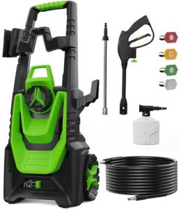 Pressure Washer -5000PSI Power Washer 500ML Foam Canno with Pressure Washers 4 Quick Connect Nozzles for Cars Patios Driveway