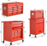 DUSACOM 8-Drawer High Capacity Rolling Tool Chest, Removable Cabinet Storage Tool Box with Wheels and Drawers