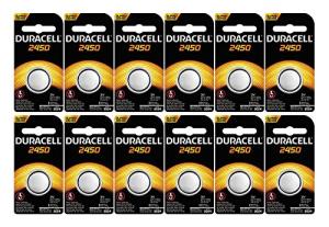 12-Pack Duracell 2450 Batteries 3.0 Volt Lithium Coin Button