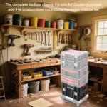 Anyyion Tool Box, 3-Tiers Multi-Function Storage Portable Toolbox Organizer, Stackable.