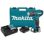 Makita FD09R1-R 12V MAX CXT Lithium-Ion 3/8 in. Cordless Drill Driver Kit with 2 Batteries (2 Ah) (Renewed)
