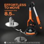 Drywall Sander Tool, KUPERIA 8.5 Amp Popcorn Ceiling Removal Tool with 7 Variable Speed 800-1800RPM,Electric Drywall Sander with Extendable Handle,LED Light,6 Basic Sand Paper& 6 Grid Sandpaper,Orange