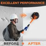 Drywall Sander Tool, KUPERIA 8.5 Amp Popcorn Ceiling Removal Tool with 7 Variable Speed 800-1800RPM,Electric Drywall Sander with Extendable Handle,LED Light,6 Basic Sand Paper& 6 Grid Sandpaper,Orange