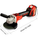 DOGTOOTH Max 21V 4-1/2'' Cordless Angle Grinder Set with 2 * 4.0 Ah Batteries, Compatible with Makita 18V Battery, Brushless Motor, Max10000 RPM, Charger, 4 Cutting&Grinding Discs and Carry Case