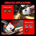 DOGTOOTH Max 21V 4-1/2'' Cordless Angle Grinder Set with 2 * 4.0 Ah Batteries, Compatible with Makita 18V Battery, Brushless Motor, Max10000 RPM, Charger, 4 Cutting&Grinding Discs and Carry Case