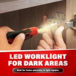 DIYSELF Stocking Stuffers, Electric Screwdriver Cordless Rechargeable 3.7V Power Screwdriver with LED, Christmas Gifts for Men, Includes Bits, Magnetic Bit Holder, USB Charging Cable, Carrying (Red)