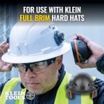 Klein Tools 60502 Ear Muffs with Hard Hat Full Brim Attachment, 26dB NRR, for Construction, Manufacturing, Maintenance, Woodworking