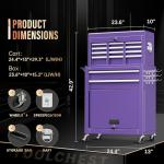 Pataku 8 Drawer Tool Chest with Wheels, 2-in-1 Detachable Rolling Tool Chest with Drawers, Large Tool Cart on Lockable Wheels, Metal Tool Box for Garage/Workshop(Purple)