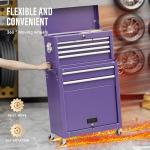 Pataku 8 Drawer Tool Chest with Wheels, 2-in-1 Detachable Rolling Tool Chest with Drawers, Large Tool Cart on Lockable Wheels, Metal Tool Box for Garage/Workshop(Purple)