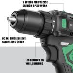 SCHNEIDER 20V MAX Cordless Drill Driver, Brushless, 619 in-lbs, 1/2 Inch Electric Drill, 2 Speed, 2 Batteries and Charger Included