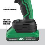 SCHNEIDER 20V MAX Cordless Drill Driver, Brushless, 619 in-lbs, 1/2 Inch Electric Drill, 2 Speed, 2 Batteries and Charger Included