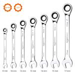 Amazon Basics Ratcheting Combination Wrench Set - Metric, 7-Piece