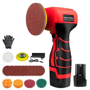 Cordless Sander, 3" Palm Sander with 16.8V 3.0Ah Li-ion Battery, 3500RPM Mini Polisher, 19 Accessories Sanders Tool for Sanding/Polishing/Waxing/Cleaning