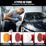 Cordless Sander, 3" Palm Sander with 16.8V 3.0Ah Li-ion Battery, 3500RPM Mini Polisher, 19 Accessories Sanders Tool for Sanding/Polishing/Waxing/Cleaning