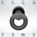 JUSTRVN Ear Plugs for Sleeping, 2 Pairs of Reusable Earplugs for Noise Reduction 25dB-30dB with 8 Ear Tips, Soft Hearing Protection Ear Plugs for Concert,Noise Sensitivity, Study & Work, Black