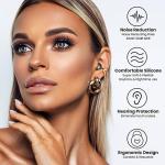 JUSTRVN Ear Plugs for Sleeping, 2 Pairs of Reusable Earplugs for Noise Reduction 25dB-30dB with 8 Ear Tips, Soft Hearing Protection Ear Plugs for Concert,Noise Sensitivity, Study & Work, Black